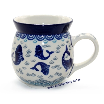 Kubek czeski beczułka 0,5L dek. Ryby